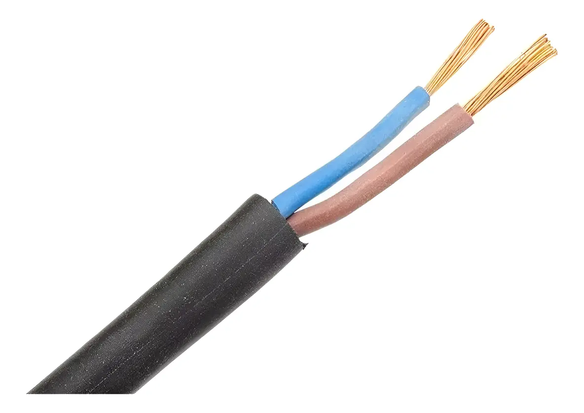 CABLE BAJO GOMA NEGRO 2X2MM