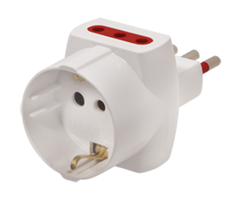 ADAPTADOR 3L A 1 SCHUKO + 2 2P+T CONTACTUM