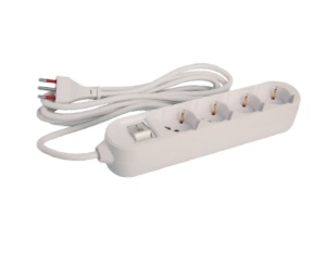 ALARGUE 4 SCHUKO 25/3M C/INTERRUPTOR FICHA 2P+T BLANCO