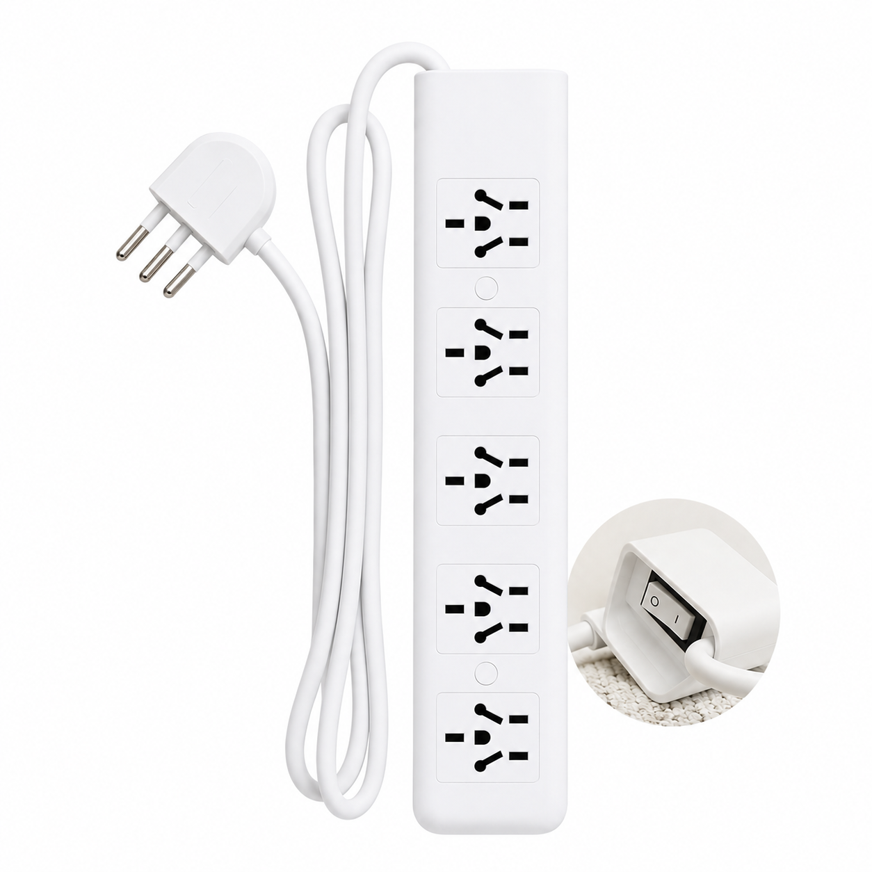 ALARGUE 6 TOMAS MULTINORMA C/TERMICO 1.5M FICHA 2P+T 10A 250V BLANCO KALOP